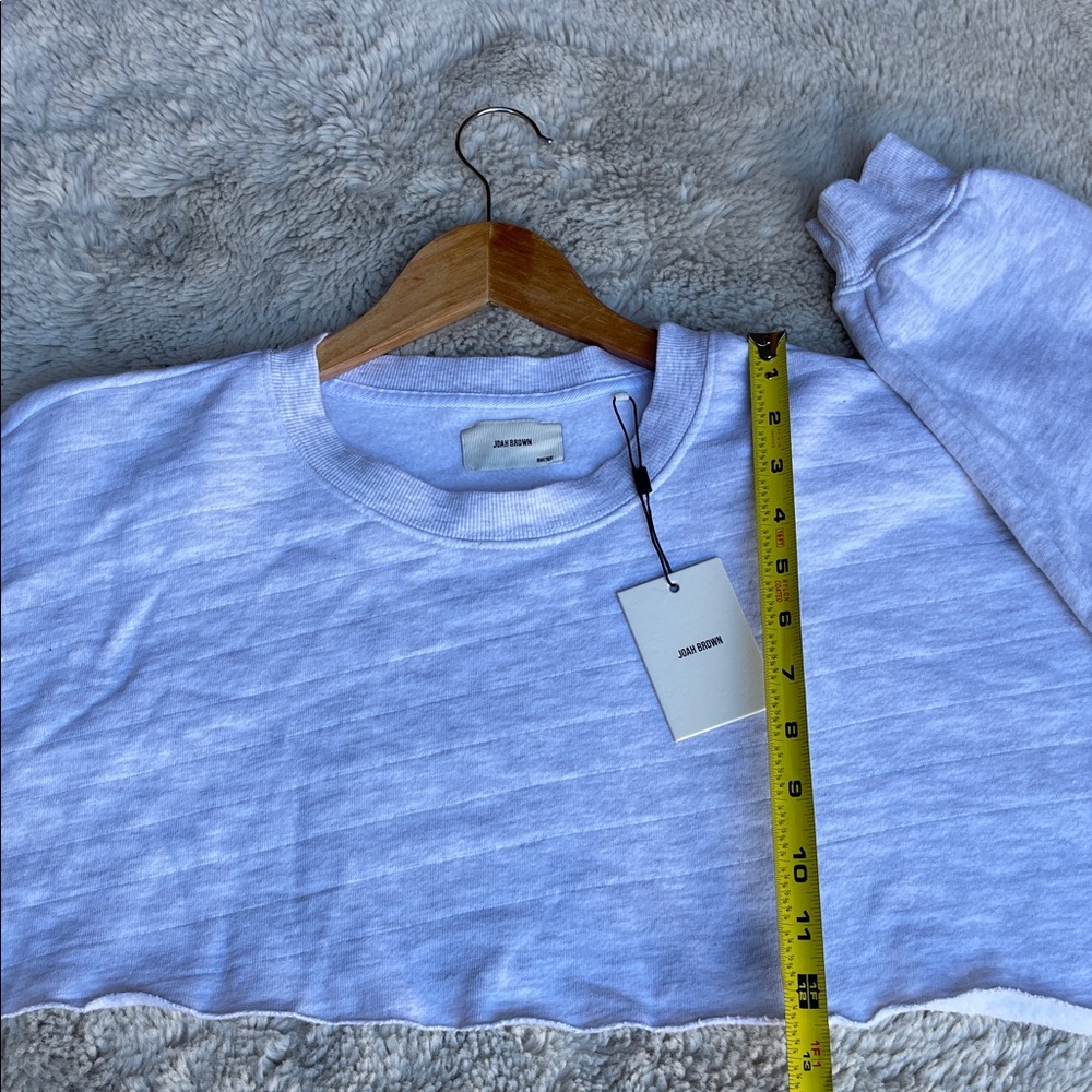 Joah Brown crewneck Light Gray cropped sweatshirt One size - Picture 5 of 7